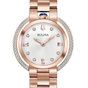 BULOVA WOMEN'S DIAMOND WATCH ROSE GOLD-TONE RUBAIYAT 98R248