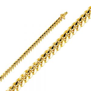 14KY 6.9mm Solid Miami Cuban Chain
