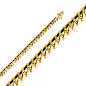 14KY 8.3mm Solid Miami Cuban Chain