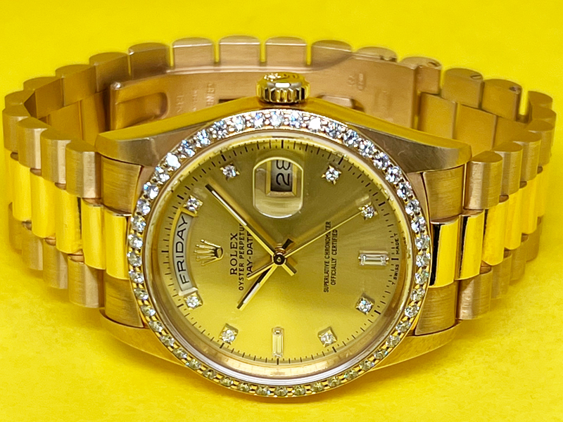✣A price of 95 new Rolex watch Datejust 18K gold back diamond automatic  mechanical men s 16233
