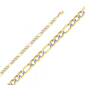 14KY 5.0 mm Hollow Figaro 3+1 Bevel WP Chain