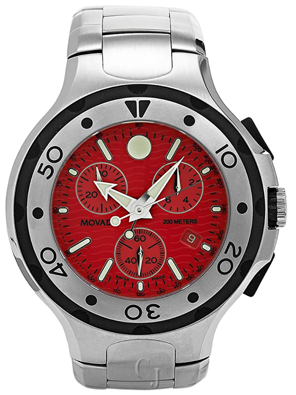 MOVADO SERIES 800 MEN’S WATCH RED DIAL CHRONOGRAPH 2600022