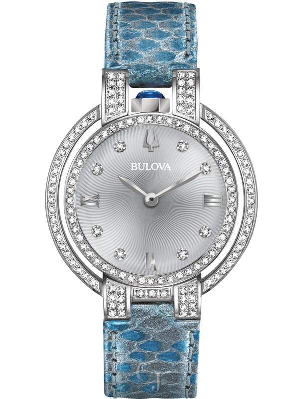 BULOVA WOMEN'S RUBAIYAT BLUE DIAL W/ DIAMONDS WATCH 96R223