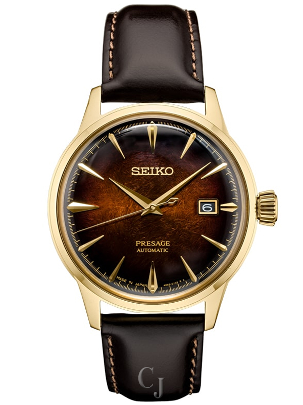 SEIKO LIMITED EDITION PRESAGE "COCKTAIL TIME" BROWN/BURGUNDY DIAL WATCH SRPD36