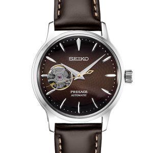 SEIKO PRESAGE COCKTAIL AUTOMATIC BROWN LEATHER STRAP WATCH SSA783