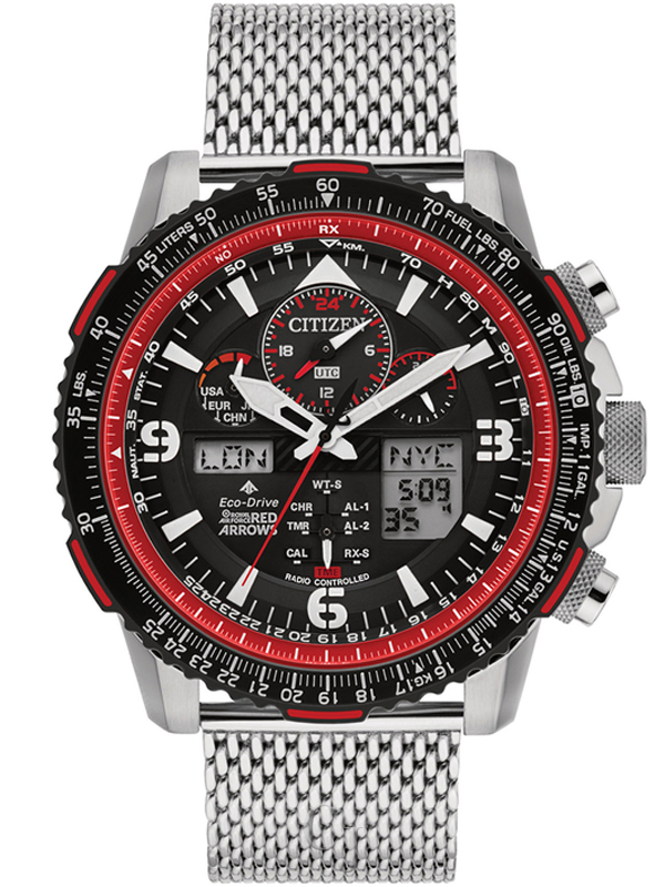 CITIZEN RED ARROWS LIMITED EDITION PROMASTER SKYHAWK A‑T BLACK DIAL MEN’S WATCH JY8079-76E