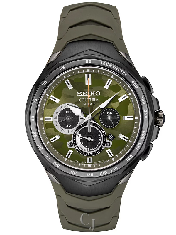 SEIKO COUTURA GREEN CAMOUFLAGE DIAL MEN’S WATCH SSC747