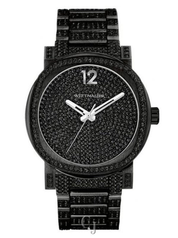 WITTNAUER MEN'S BLACK CRYSTAL DIAL WATCH WN3008