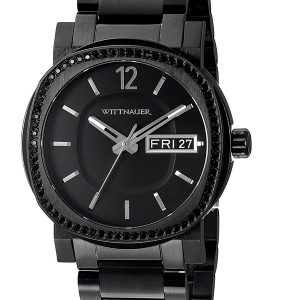 WITTNAUER MEN'S STAINLESS STEEL BLACK DIAL WATCH WN3050