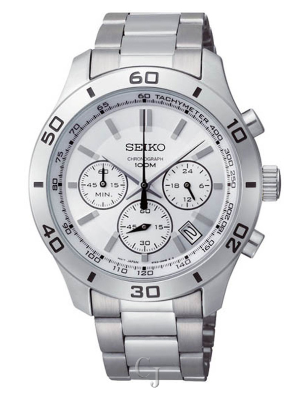 SEIKO STAINLESS STEEL CHRONOGRAPH SILVER DIAL WATCH SSB047