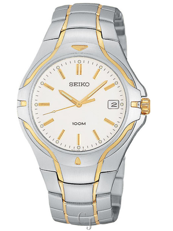 SEIKO TWO-TONE STAINLESS STEEL WHITE DIAL WATCH SGE506