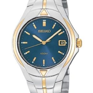 SEIKO TWO-TONE STAINLESS STEEL BLUE DIAL WATCH SGE798