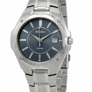 SEIKO STAINLESS STEEL BLUE DIAL WATCH SGEE59