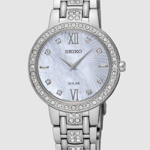 SEIKO MOTHER OF PEARL DIAL SOLAR DRESS WATCH SUP359