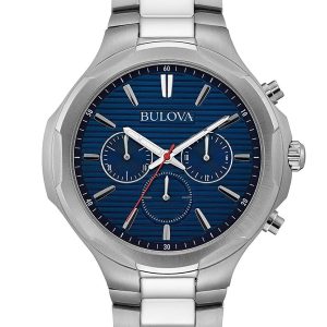 BULOVA BLUE DIAL STAINLESS STEEL CHRONOGRAPH MEN’S WATCH 96A200