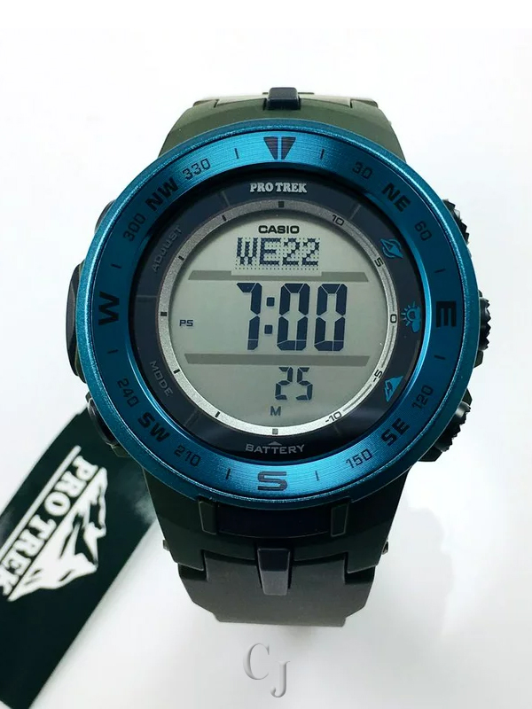 Casio Men's Pro Trek Solar Powered Triple Sensor Watch, Blue