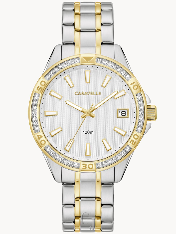 CARAVELLE BY BULOVA AQUALUXX SILVER- TONE DIAL WOMEN’S WATCH 45M120