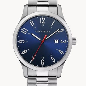 CARAVELLE BY BULOVA TRADITIONAL BLUE DIAL MEN’S WATCH 43B161