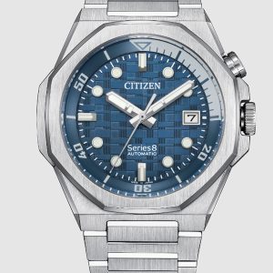 CITIZEN AUTOMATIC SERIES8 890 BLUE DIAL STAINLESS STEEL MEN’S WATCH NB6060-58L