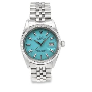 ROLEX DATEJUST 36MM TURQUOISE DIAL JUBILEE STAINLESS STEEL BAND 1601