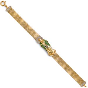 14K 2Tone Bismark CZ Guadalupe ID Bracelet