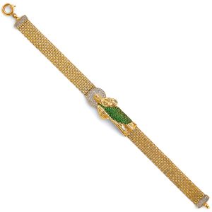 14K 2Tone Bismark CZ St. Jude ID Bracelet