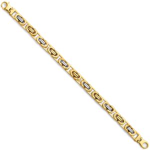 14K 2Tone Fancy Men's Bracelet