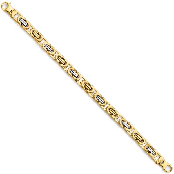 14K 2Tone Fancy Men's Bracelet