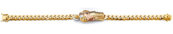 14K Tri-Color Cuban Link St. Jude ID Bracelet