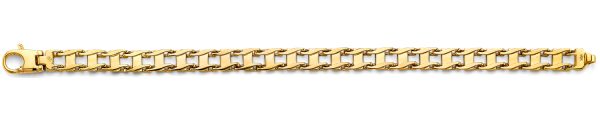 14K Yellow Fancy Rail Link Men's Bracelet