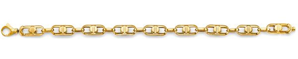 14K Yellow Fancy Screw Link Men's Bracelet