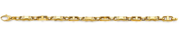 14K Yellow Fancy Screw Link Men's Bracelet