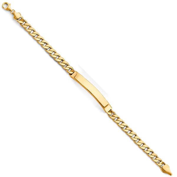 14K Yellow Hollow Cuban ID Bracelet