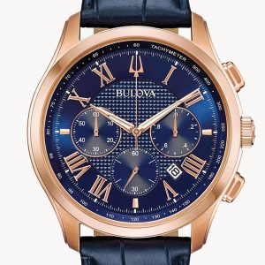 BULOVA WILTON BLUE DIAL MEN’S CHRONOGRAPH WATCH 97B170