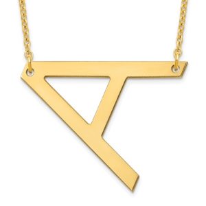 14K Personalized Initial Large Pendant Necklaces