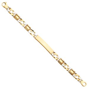 14K 2Tone Fancy Men's Bracelet