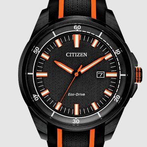 CITIZEN WEEKENDER ECO-DRIVE BLACK DIAL STAINLESS STEEL MEN’S WATCH AW1608-01E