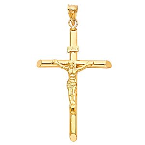 14K Yellow gold Crucifix Pendant