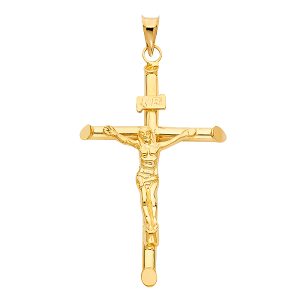 14K Yellow gold Crucifix Pendant