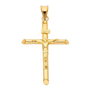 14K Yellow gold Crucifix Pendant