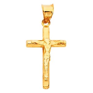 14K Yellow gold Crucifix Pendant