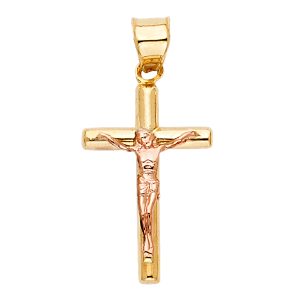 14K 2Tone Crucifix Pendant