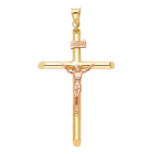 14K 2Tone Crucifix Pendant