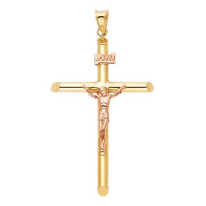 14K 2Tone Crucifix Pendant