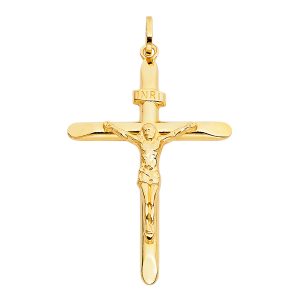 14K Yellow gold Crucifix Pendant