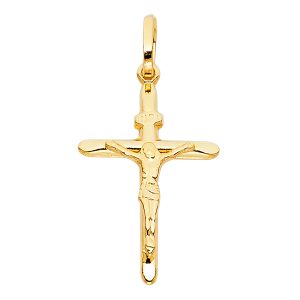 14K Yellow gold Crucifix Pendant