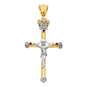 14K 2Tone Fancy Crucufix Pendant