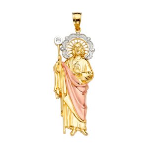 14K Tri-Color San Judas Pendant