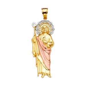 14K Tri-Color San Judas Pendant