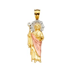 14K Tri-Color San Judas Pendant